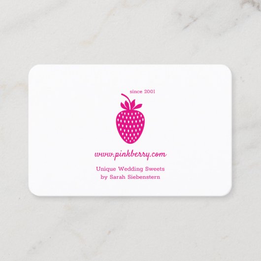 Carte De Visite PINK STRAWBERRY Logo moderne simple. (Devant)