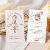 Carte De Visite Pink Stripe Floral Whisk Pastry Cakes Bakery Chef