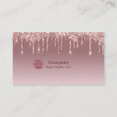 Carte De Visite Pink Trendy Drip Sparkle Glitter (Dos)
