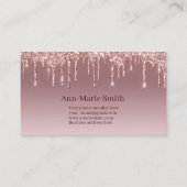 Carte De Visite Pink Trendy Drip Sparkle Glitter (Devant)