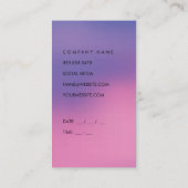 Carte De Visite Pink violet minimaliste (Dos)