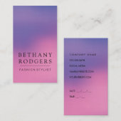 Carte De Visite Pink violet minimaliste (Devant / Derrière)