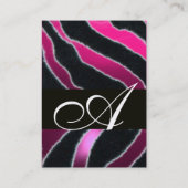 CARTE DE VISITE PINK, VIOLET NOIR BLANC FOURRURE DE ZÈBRE MONOGRAM (Dos)