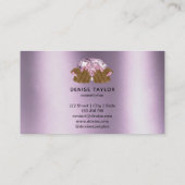 Carte De Visite PINK violet salon à ongles femme technicien des on (Dos)