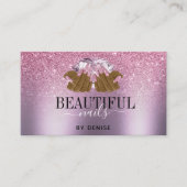 Carte De Visite PINK violet salon à ongles femme technicien des on (Devant)