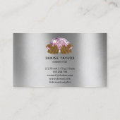 Carte De Visite PINK violet salon à ongles femme technicien des on (Dos)