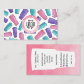 Carte De Visite Pink violet Turquoise Tumbler Aquarelle de l'artis (Devant / Derrière)