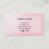 Carte De Visite Pink Watercolor (Dos)