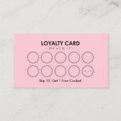 Carte De Visite Pink Watercolor Bakery Rewards Loyalty (Dos)