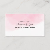 Carte De Visite Pink Watercolor Bakery Rewards Loyalty (Devant)