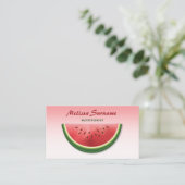 Carte De Visite Pink Watermelon Fruit Slice diététiste nutritionni (Debout devant)