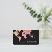 Carte De Visite Pinkish World Map Voyage Consultant (Debout devant)