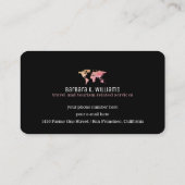 Carte De Visite Pinkish World Map Voyage Consultant (Dos)