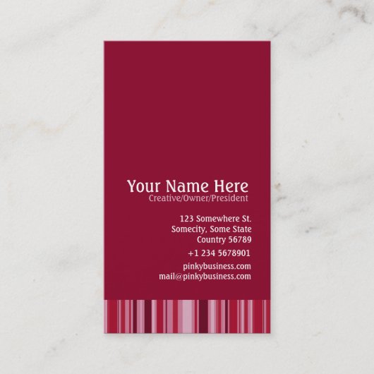 Carte De Visite Pinky Business (Devant)