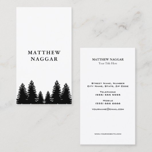 Carte De Visite Pins (Devant / Derrière)