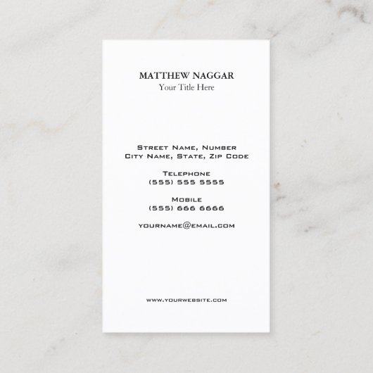 Carte De Visite Pins (Dos)