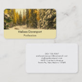 Carte De Visite Pins couverts de neige Forêt Nature Photo (Devant / Derrière)