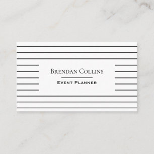 Carte De Visite Pinstripes design moderne noir & blanc