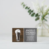 Carte De Visite Pint de bière | Bois et métaux (Debout devant)