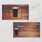 Carte De Visite Pint de bière | Bois rustique (Devant / Derrière)
