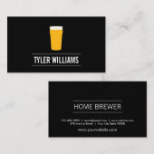 Carte De Visite Pint de bière brasseur maison (Devant / Derrière)