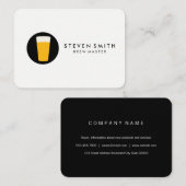 Carte De Visite Pint de bière logo noir blanc (Devant / Derrière)