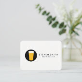 Carte De Visite Pint de bière logo noir blanc (Debout devant)
