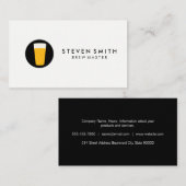 Carte De Visite Pint de bière logo noir blanc (Devant / Derrière)
