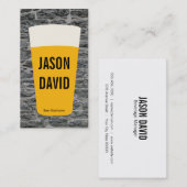 Carte De Visite Pint de bière | Rustique (variation) (Devant / Derrière)