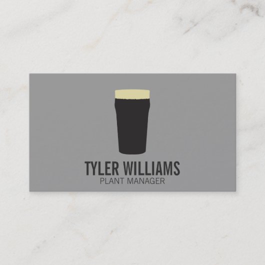 Carte De Visite Pint de bière | (sombre) (Devant)