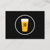 Carte De Visite Pint of Beer Logo tendance Noir (Devant)