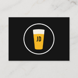 Carte De Visite Pint of Beer Logo tendance Noir