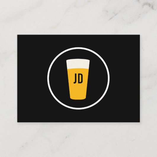 Carte De Visite Pint of Beer Logo tendance Noir (Devant)