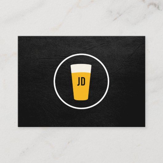 Carte De Visite Pint of Beer Logo tendance Noir (Devant)