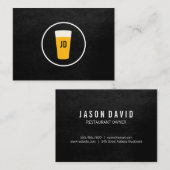 Carte De Visite Pint of Beer Logo tendance Noir (Devant / Derrière)