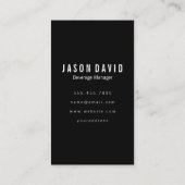 Carte De Visite Pinte de bière noir blanc (Dos)