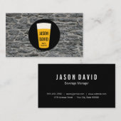 Carte De Visite Pinte de Bière | Rustique (variation) (Devant / Derrière)