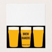 Carte De Visite Pintes de bière | Restaurant (Extérieur déplié)