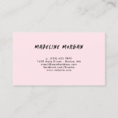 Carte De Visite Pintes roses Faux Gold Brush Strokes Abstrait (Dos)