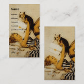 Carte De Visite Pinup Girl and Dog (Devant / Derrière)