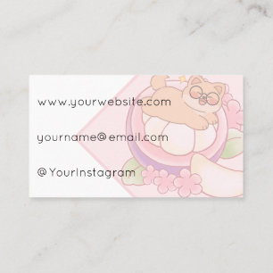 Carte De Visite Piou le Shiba : Sieste Royale au Mangoustan Kawaii