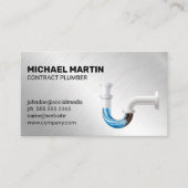 Carte De Visite Pipe bloquée | Arrière - plan métallique en alumin (Devant)