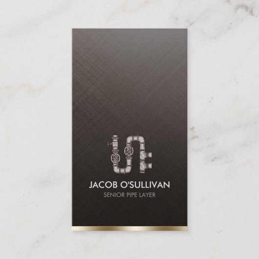 Carte De Visite Pipe Layer Fitter Plumber Plumbing (Devant)