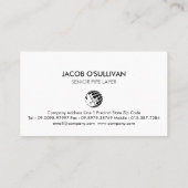 Carte De Visite Pipe Layer Plumber Plumbing (Dos)