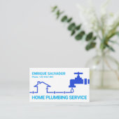 Carte De Visite Pipeline Creative Blue Home Faucet (Debout devant)