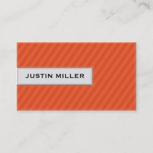Carte De Visite Piquer rayé - orange