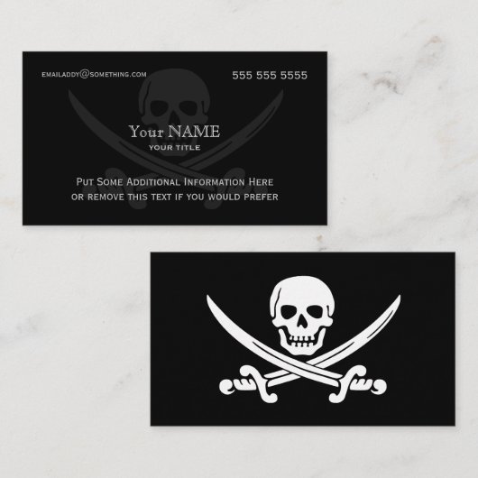 Carte De Visite Pirate Modern (Devant / Derrière)