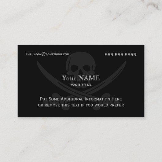 Carte De Visite Pirate Modern (Devant)