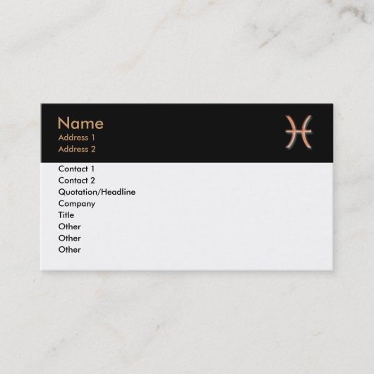 Carte de visite Pisces (Devant)