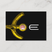 Carte De Visite PISCES ABSTRAIT, Pearl noir jaune rose gris (Dos)